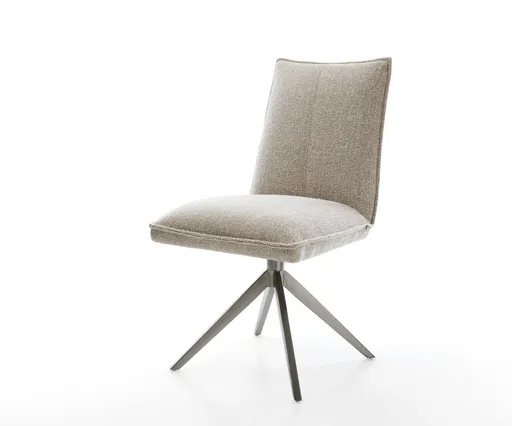 Jídelní židle Lelio-Flex látka Měkký béžová křížová podnož