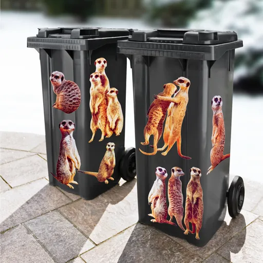 Samolepicí obrázky na popelnici Surikaty