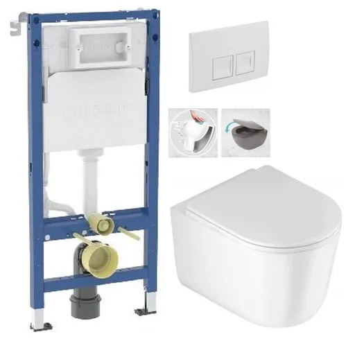GEBERIT DuofixBasic s bílým tlačítkem DELTA50 + WC DEANTE Jasmin se sedátkem RIMLESS 458.103.00.2 50BI JA1