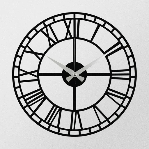 Nástěnné hodiny Enzoclock - S002 Black, 48 x 48 cm