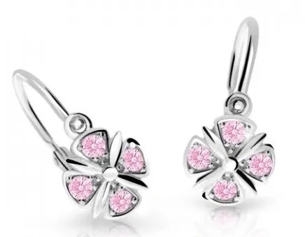 Cutie Jewellery Slušivé dětské náušnice z bílého zlata C2245-10-X-2 růžová