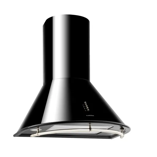 Klarstein Lumio Neo, digestoř, 60 cm, komínová, 610 m³/h, retro design, nerezová ocel, černá