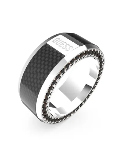 Guess Módní prsten s krystaly Racer Tag JUMR04041JWSTBK 66 mm