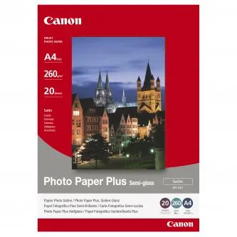 Canon Photo Paper Plus Semi-Glossy, SG-201 A4, foto papír, pololesklý, saténový typ 1686B021, bílý, A4, 260 g/m2, 20 ks, inkoustov