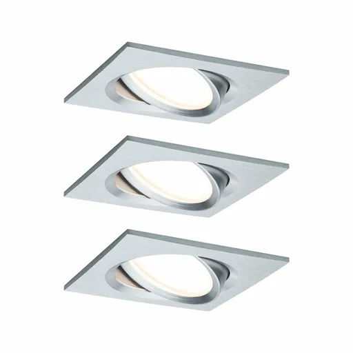 PAULMANN Vestavné svítidlo LED Nova Plus hranaté 3x6,8W hliník výklopné stmívatelné 936.80 P 93680