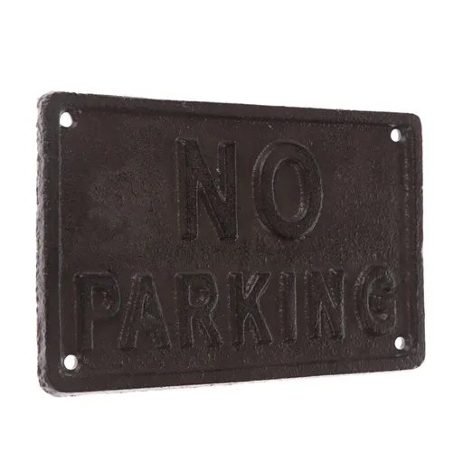 Litinová dekorace na zeď "NO PARKING" černá, 11 x 18 cm