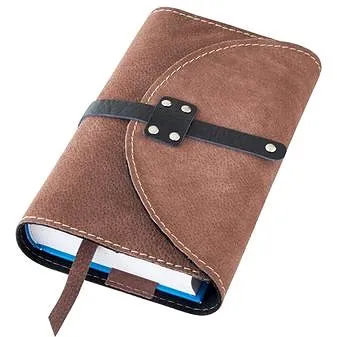 Obal na knihu se sponou s nýty XL Hnědý semiš (0347246)