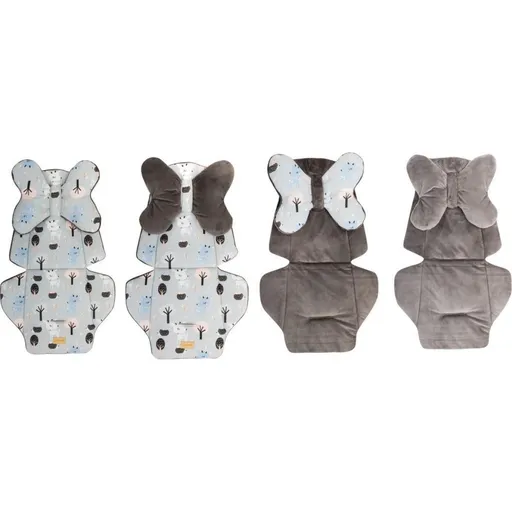 Bomimi Podložka s polštářkem, oboustranná Forest graphite minky