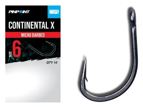 Nash háčky continental x micro barbed 10 ks - velikost 6