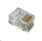 Solarix Konektor RJ12 CAT3 UTP 6p6c nestíněný neskládaný na licnu / 100 ks KRJ12