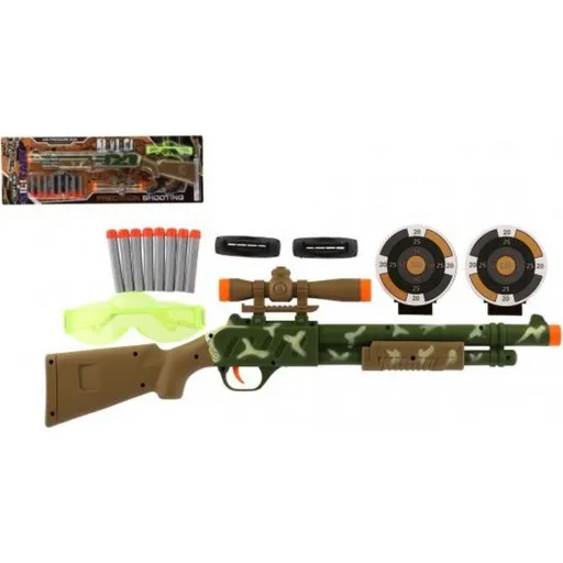 Teddies Pistole se zaměřovačem 51 cm s pěnovými náboji 8 ks a brýlemi