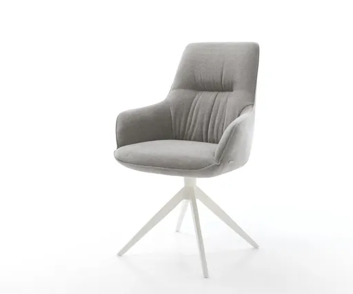 Jídelní židle Zelia-Flex s područkami potahová látka Měkký šedá