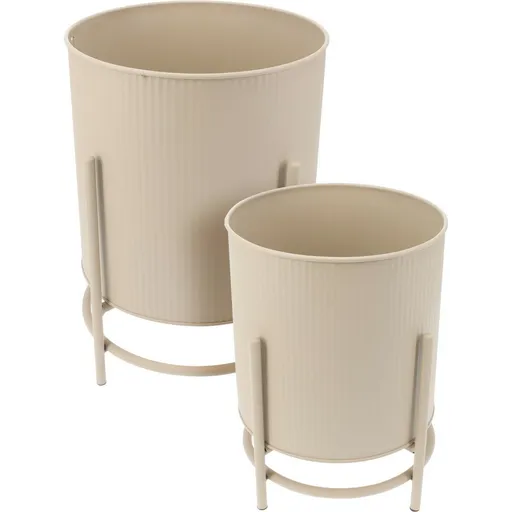 Sada kovových stojanů na květiny Celano béžová, 2 ks