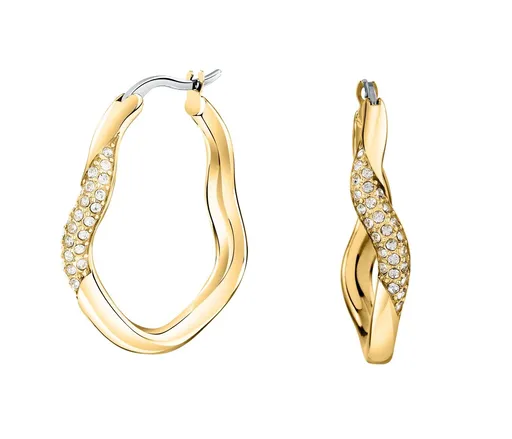 Morellato Pozlacené vlnité náušnice s krystaly Design SAYP08