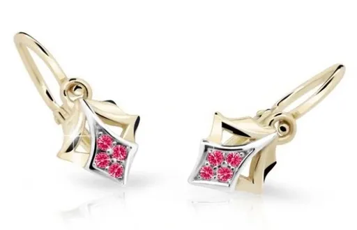 Cutie Jewellery Zlaté dětské náušnice C2220-10-X-1 fuchsiová
