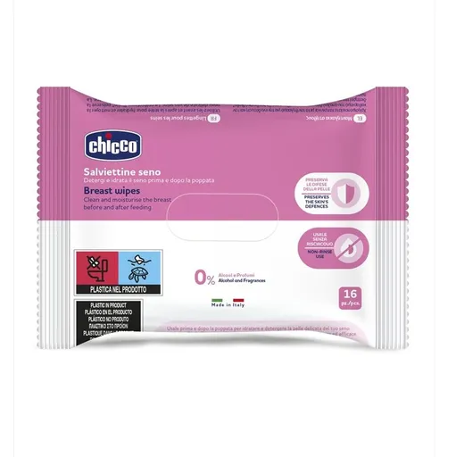 CHICCO Ubrousky čistící na prsa 16 ks