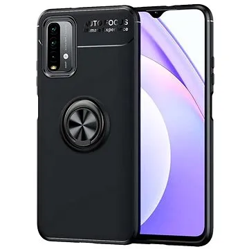 TopQ Xiaomi Redmi 9T silikon černý s černým prstenem 65543 (Sun-65543)