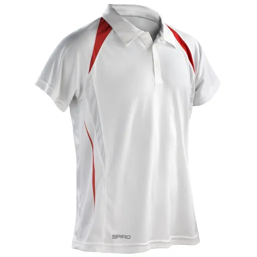 SPIRO Pánská sportovní polokošile Team Spirit - Bílá / červená | 2XL