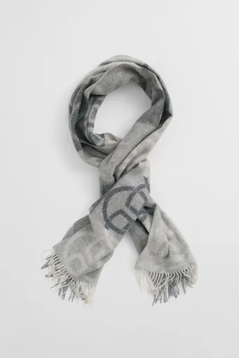 ŠÁLA GANT MONOGRAM WOOL SCARF CHARCOAL MELANGE
