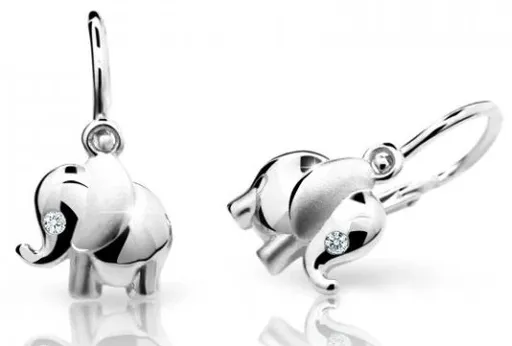 Cutie Diamonds Dětské náušnice Sloník z bílého zlata s brilianty DC1955-10-00-X-2