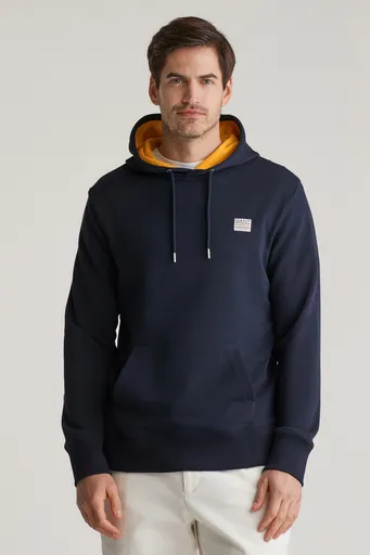MIKINA GANT CONTRAST SWEAT HOODIE EVENING BLUE