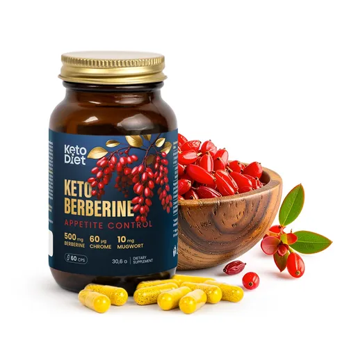 KetoDiet Keto Berberin - stabilizátor chutí a přejídání (60 kapslí)