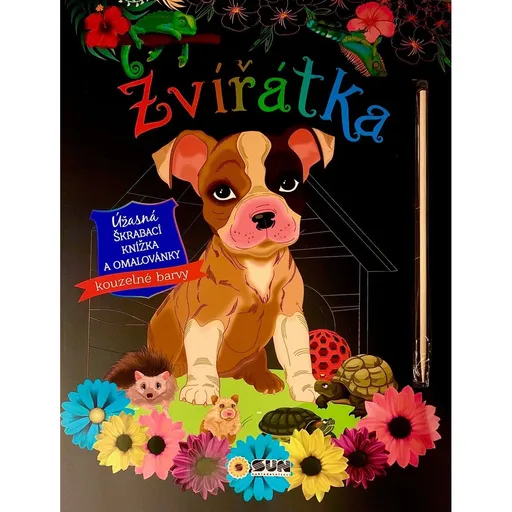 SUN Zvířátka - úžasná škrábací knížka a omalovánky