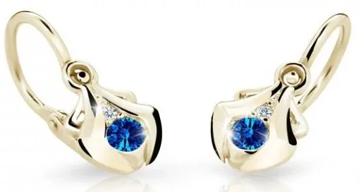 Cutie Jewellery Zlaté dětské náušnice C2224-10-X-1 modrá