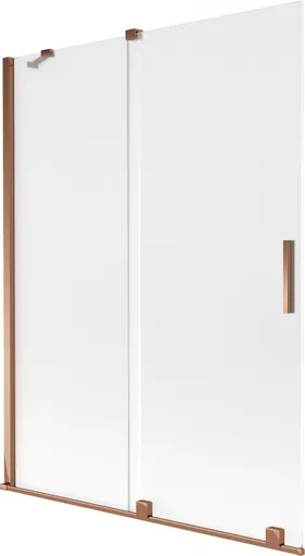 MEXEN/S Velar dvoukřídlá posuvná vanová zástěna 130 x 150, dekor, růžové zlato 896-130-000-31-60