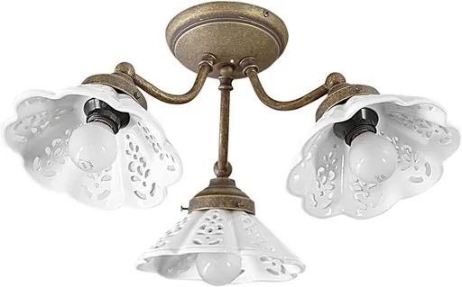 SAPHO NAPOLI stropní svítidlo, 3xE14,40W, 230V, IP21, keramické stínítko, bronz MC613