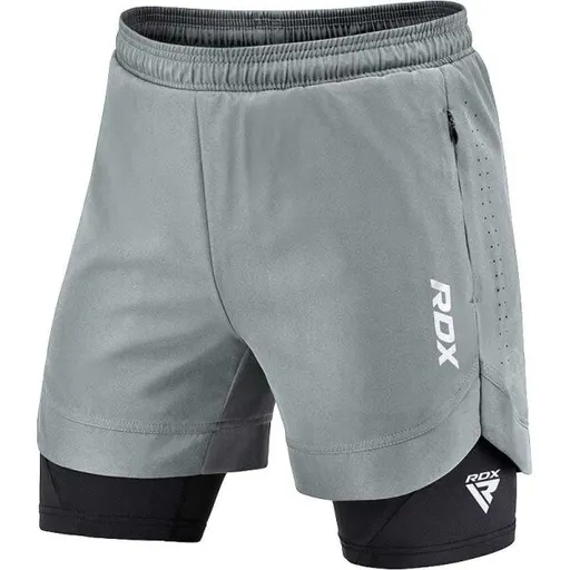RDX T16 2V1 COMPRESSION MMA SHORTS Kraťasy na MMA, šedá, velikost XXXL