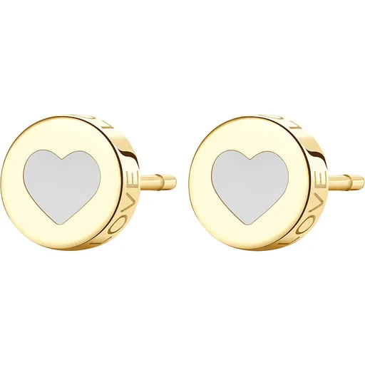 S'Agapõ Slušivé ocelové náušnice se srdcem Click SCK53