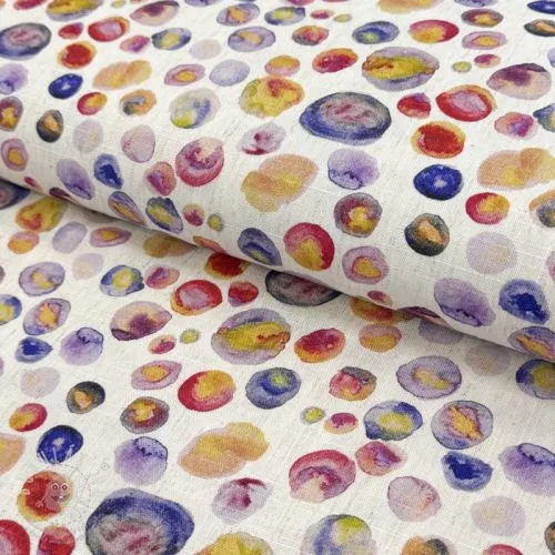 Viskóza se lnem Natural Lin Livy blue digital print