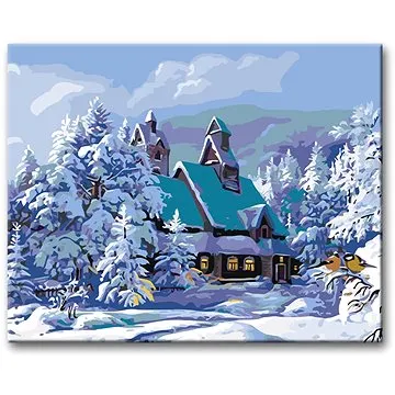 Malování podle čísel - Zasněžený dům (HRAmal00337nad)