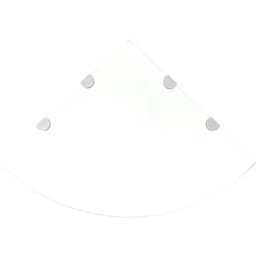 Rohová police s chromovými podpěrami sklo čiré 45x45 cm