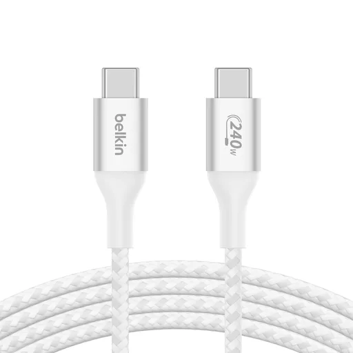 Belkin BOOST CHARGE™ USB-C/USB-C kabel 240W, 2m, bílý - odolný