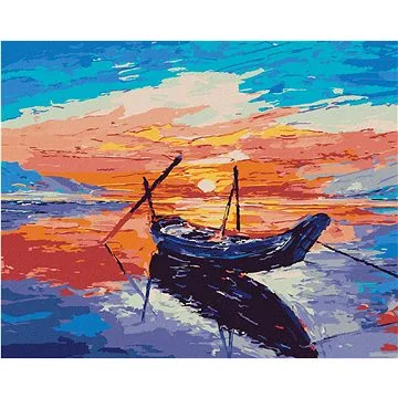 Malá rybářská loďka, 40×50 cm, vypnuté plátno na rám (6040241)