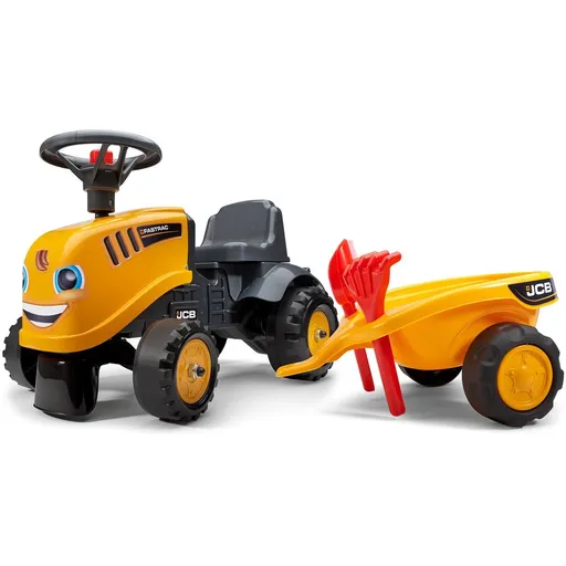 Falk Odstrkovadlo traktor JCB žluté s volantem a valníkem