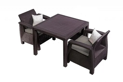 DEOKORK Zahradní ratanová sestava CORFU MINI 1+2 hnědá