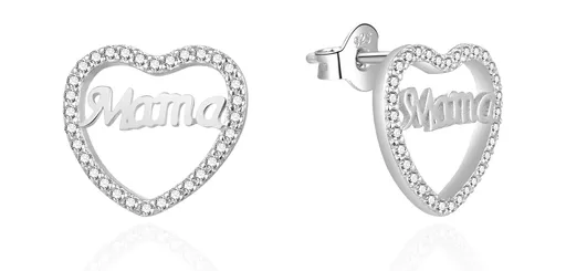 Agato Srdíčkové náušnice se zirkony Mama AGT-E039PW
