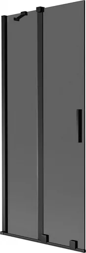 MEXEN/S Velar dvoukřídlá posuvná vanová zástěna 80 x 150, grafit, černá 896-080-000-41-70