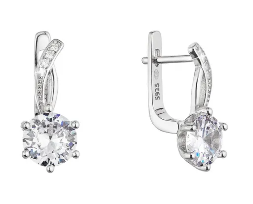 Evolution Group - Pavona Elegantní stříbrné náušnice s čirým zirkonem 11461.1