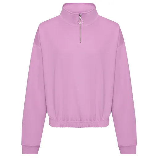 Just Hoods Dámská crop top mikina s krátkým zipem - Levandulová | XS