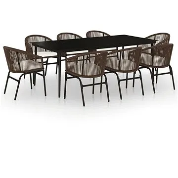 9dílný zahradní jídelní set hnědý, 3099250 (3099250)