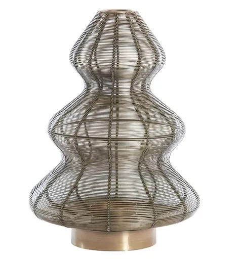 Bronzový antik kovový svícen vánoční stromek Tree - Ø 25*35 cm Light & Living