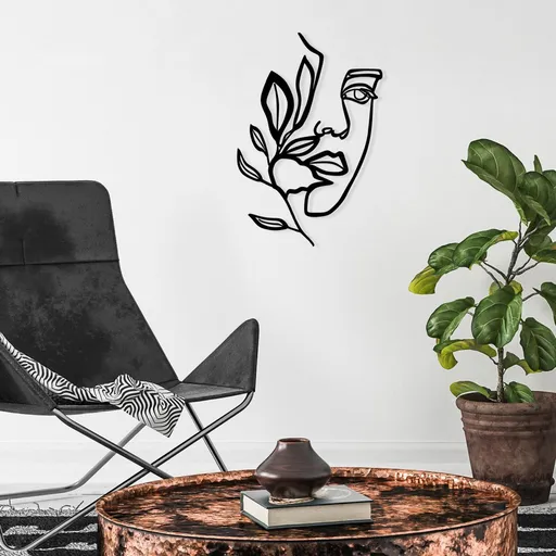 Dekorativní kovový doplněk na zeď Woman Face Behind The Branch