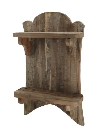 Hnědá antik dřevěná polička Grimaud Unit - 41*15*67 cm Chic Antique