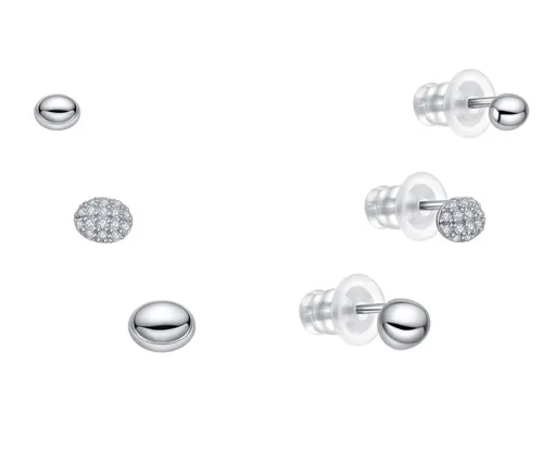MOISS Sada drobných stříbrných náušnic E0004887 (3 páry náušnic)