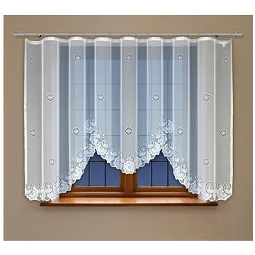 MyBestHome Dekorační žakárová záclona s řasící páskou YULIANA 160 bílá 300x160 cm (HAFT-238800/160)