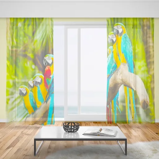 Záclony Papoušci (Rozměr záclony: 150x250)